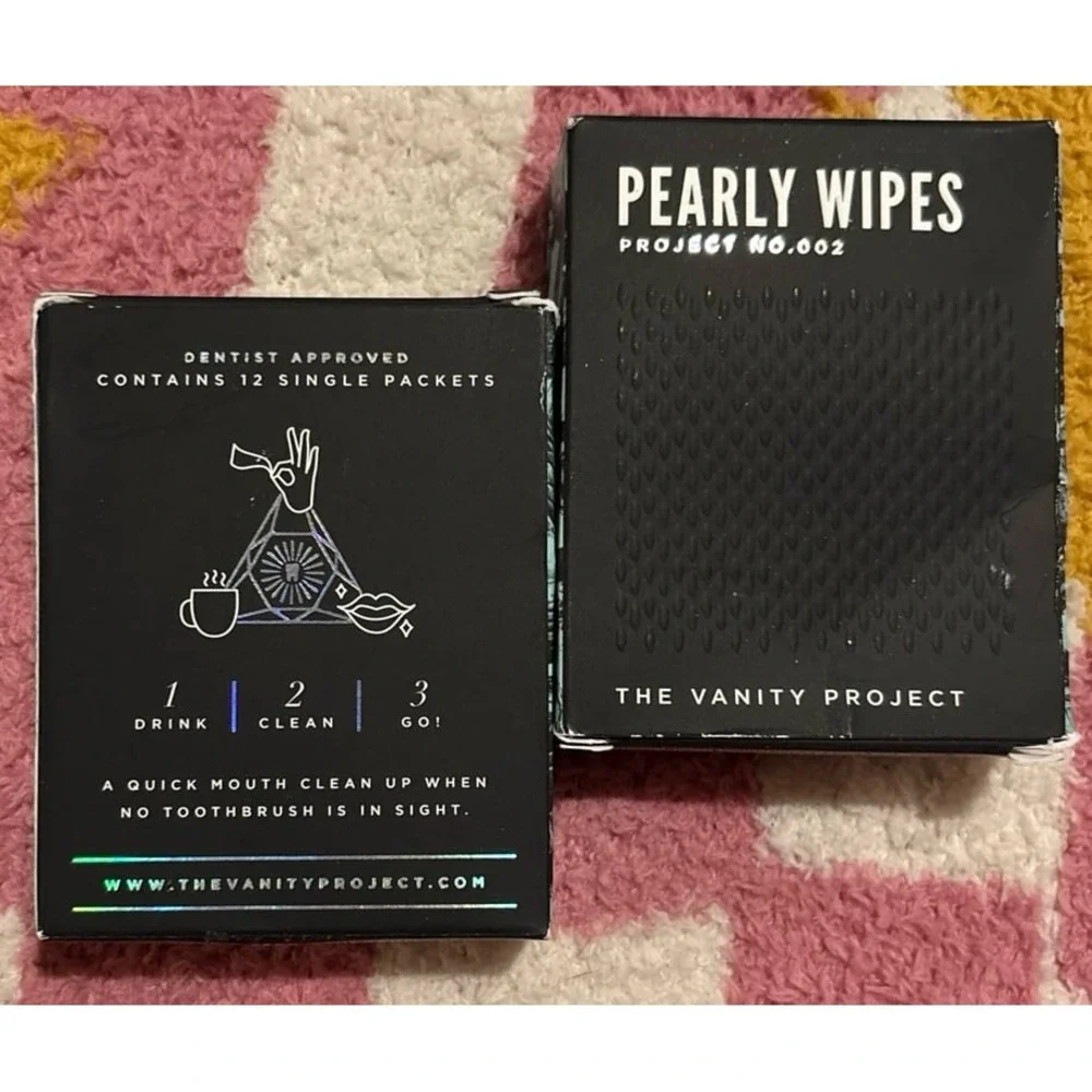 NEW The Vanity Project Pearly‎ Wipes Teeth Stain Removing Wipes, 12ct. x2